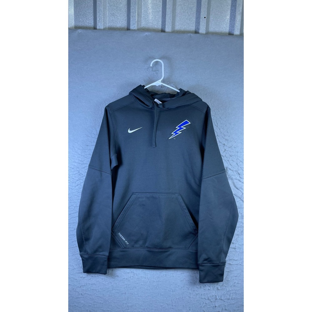 Nike Hoodie Mens XS Gray Excellent Therma-FIT Lightning Bolt Pullover Sweatshirt